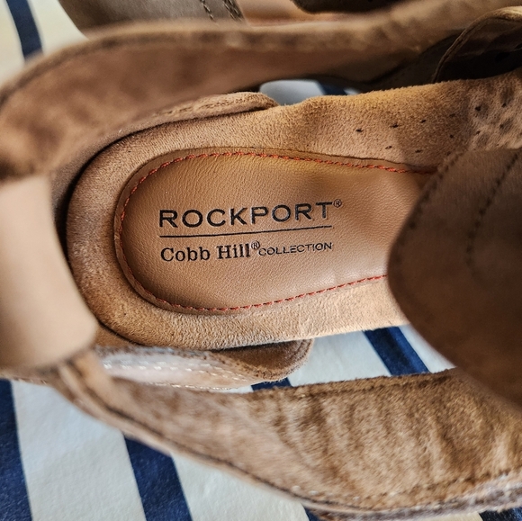 Rockport Cobb Hill Hattie Hi Cuff Leather Sandals Size 10 Tan - Picture 7 of 12